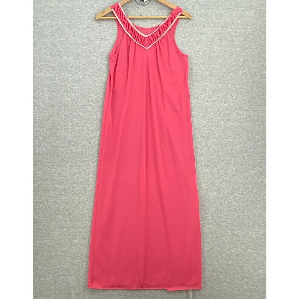 Vintage Spotlight Nightgown Womens Medium 14-16 Pink Maxi Sleeveless Slip Dress